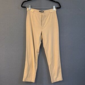 Vintage Gucci women’s nude wool Chinos with leather hip accents